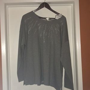 CJ Banks sweater with metal bling